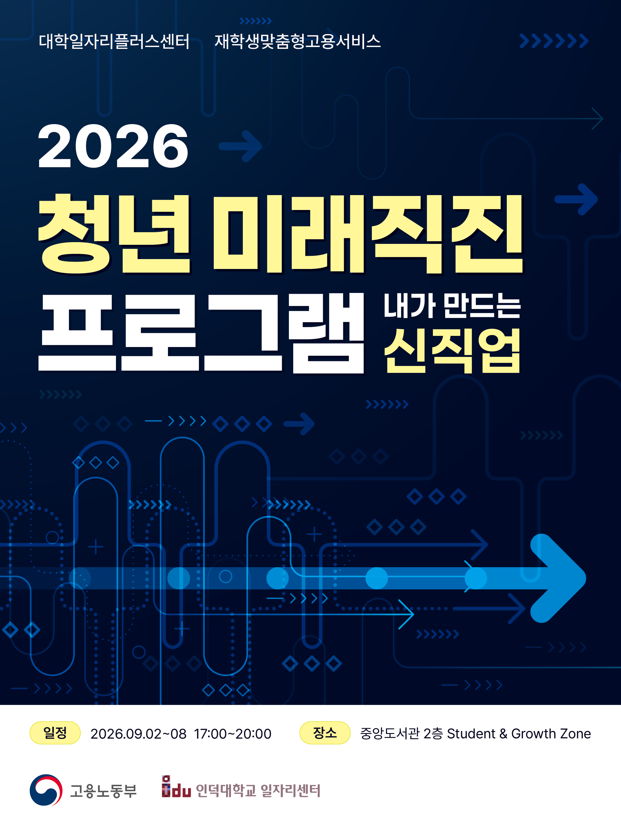 2026 인덕대학교 내가 만드는 신직업 청년 미래직진 프로그램 모집 포스터